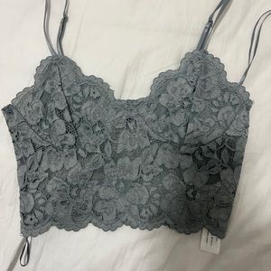 Grey lace bralette from Zara